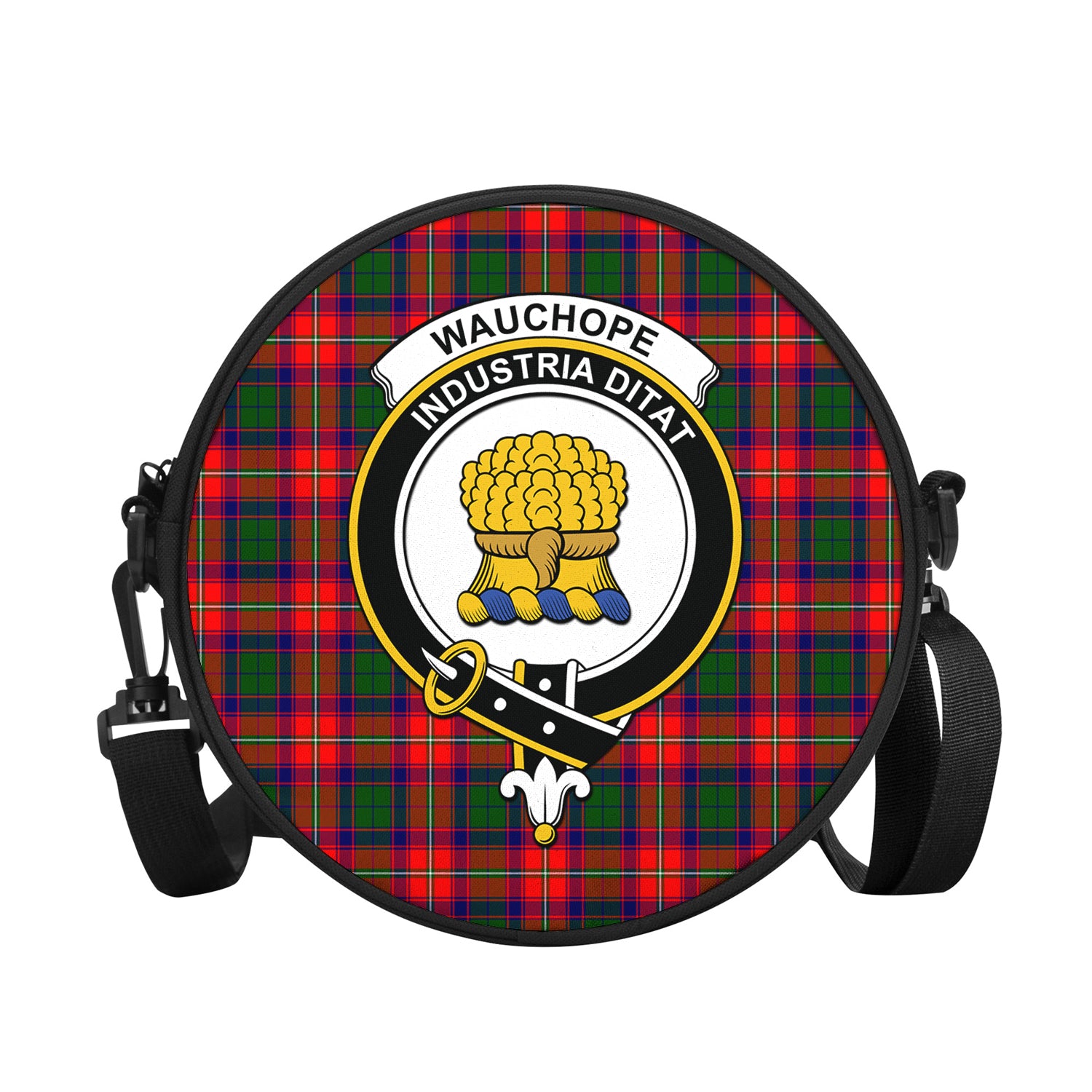 Wauchope Tartan Round Satchel Bags with Family Crest - Tartan Vibes Clothing