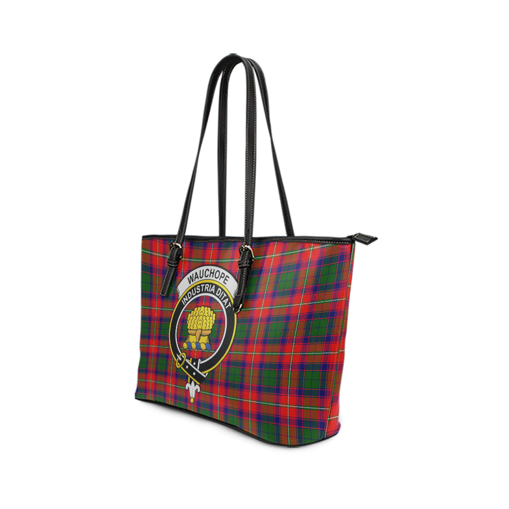 Wauchope Tartan Leather Tote Bag with Family Crest - Tartan Vibes Clothing
