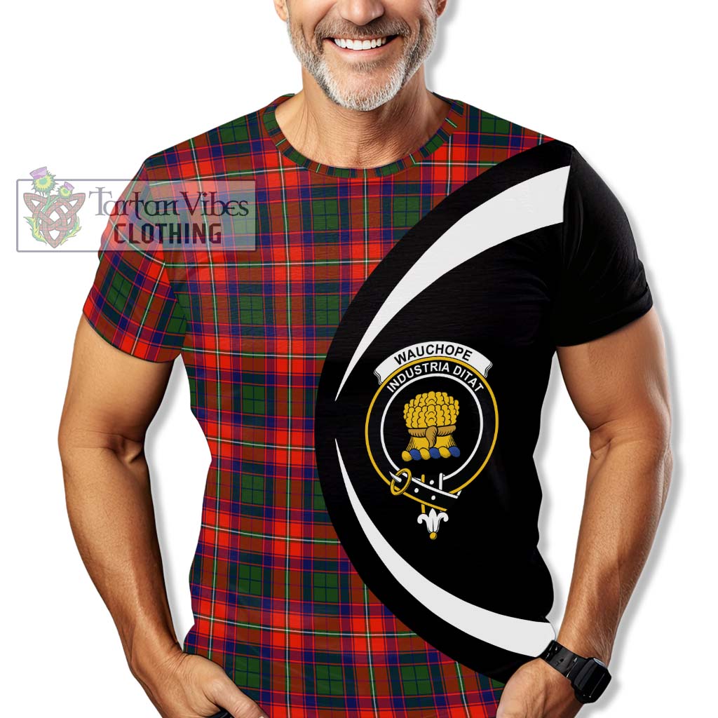 Wauchope Tartan T-Shirt with Family Crest Circle Style - Tartan Vibes Clothing