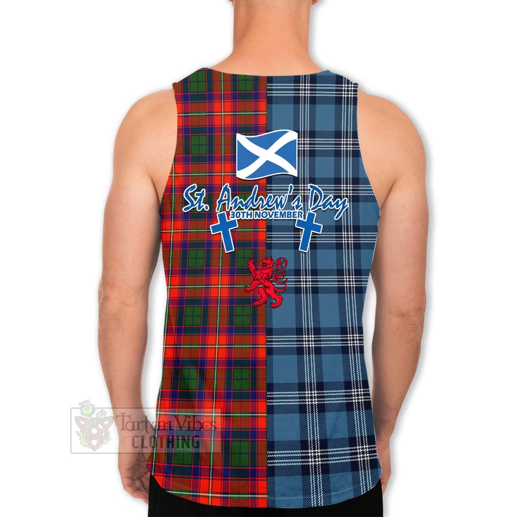 Wauchope Tartan Men's Tank Top Happy St. Andrew's Day Half Tartan Style - Tartan Vibes Clothing