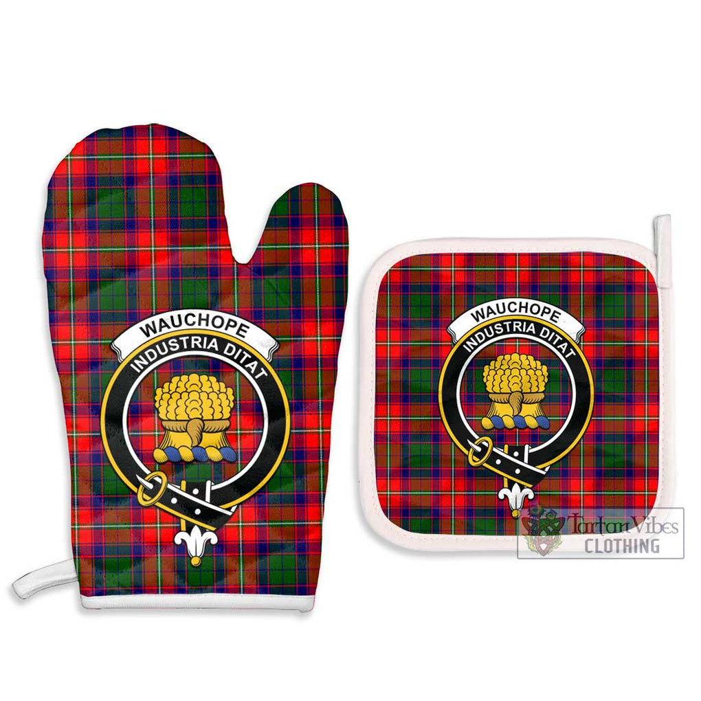 Wauchope Tartan Combo Oven Mitt & Pot-Holder with Family Crest - Tartan Vibes Clothing
