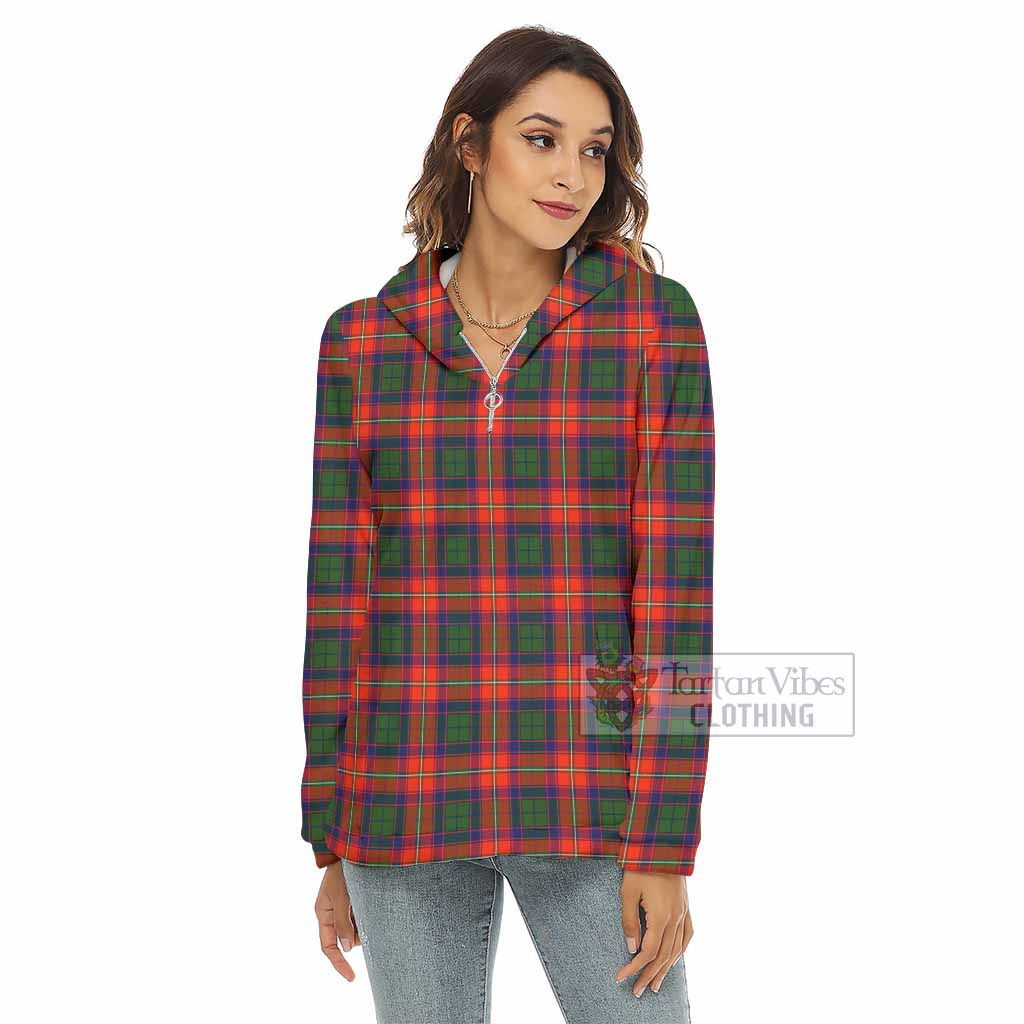 Wauchope Tartan Women's Borg Fleece Hoodie with Half Zip - Tartan Vibes Clothing