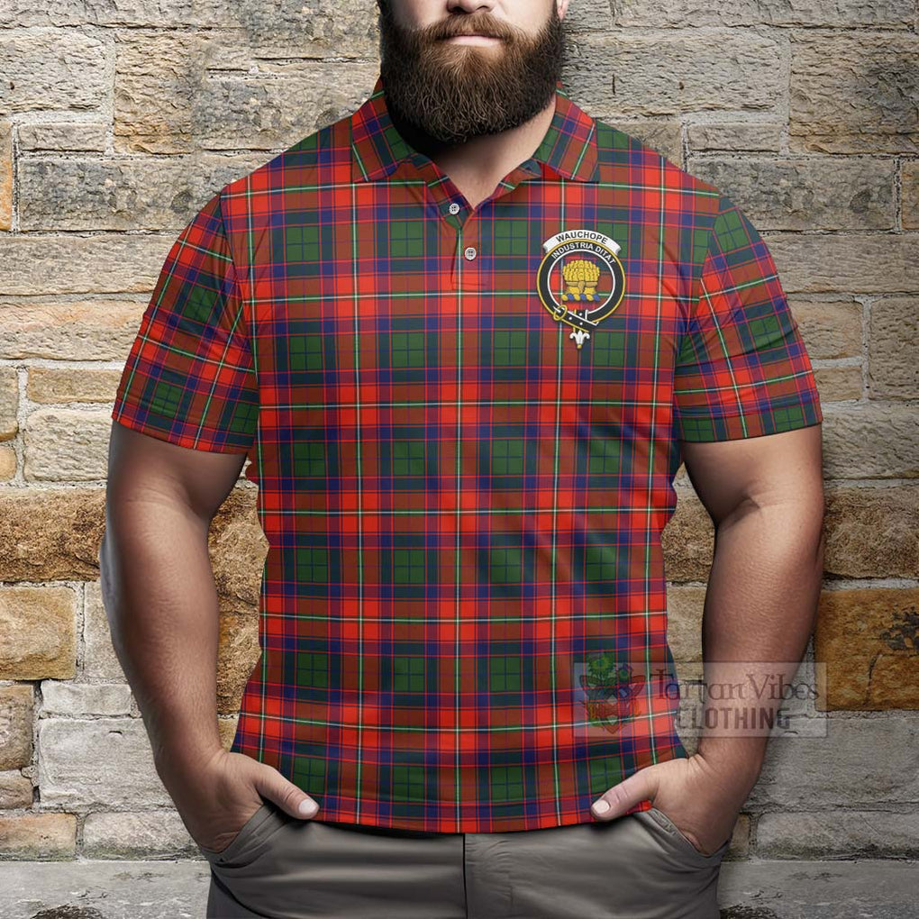 Wauchope Tartan Polo Shirt with Family Crest Celtic Skull Style - Tartan Vibes Clothing