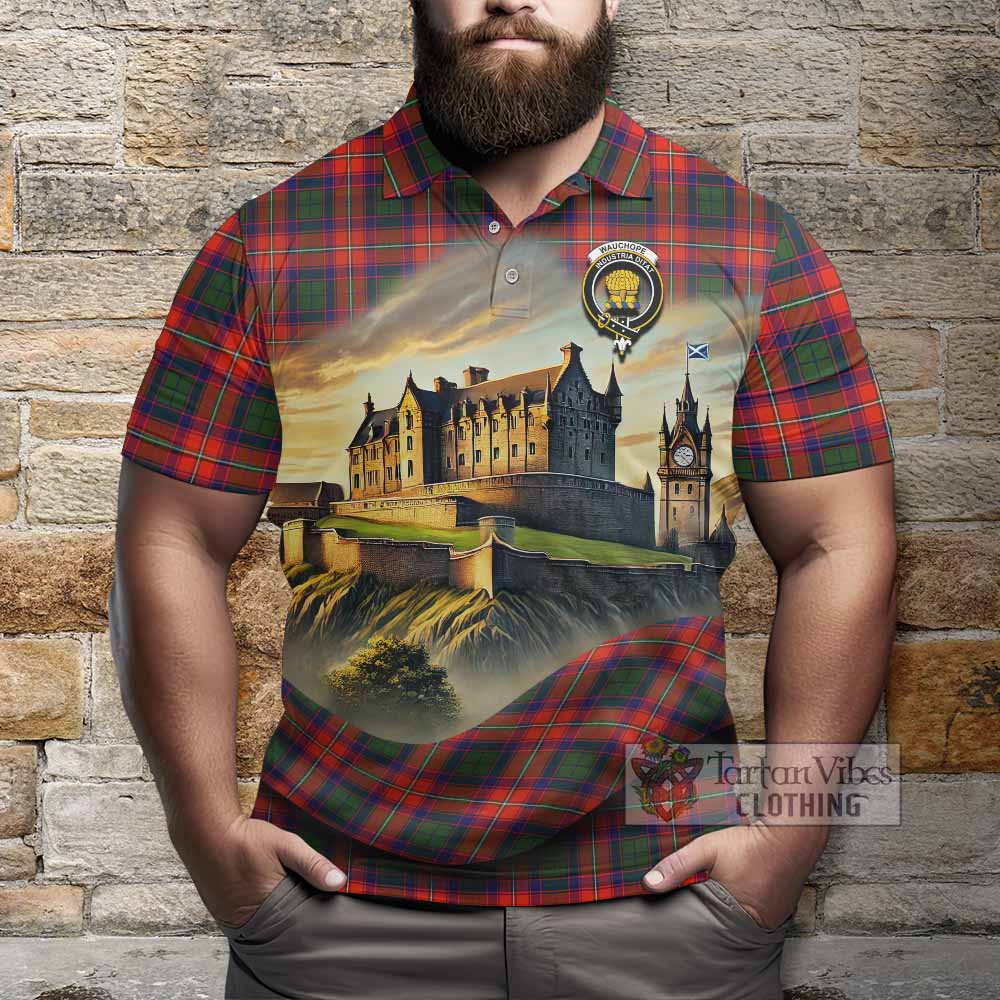 Tartan Vibes Clothing Wauchope Tartan Family Crest Polo Shirt with Scottish Ancient Castle Stype