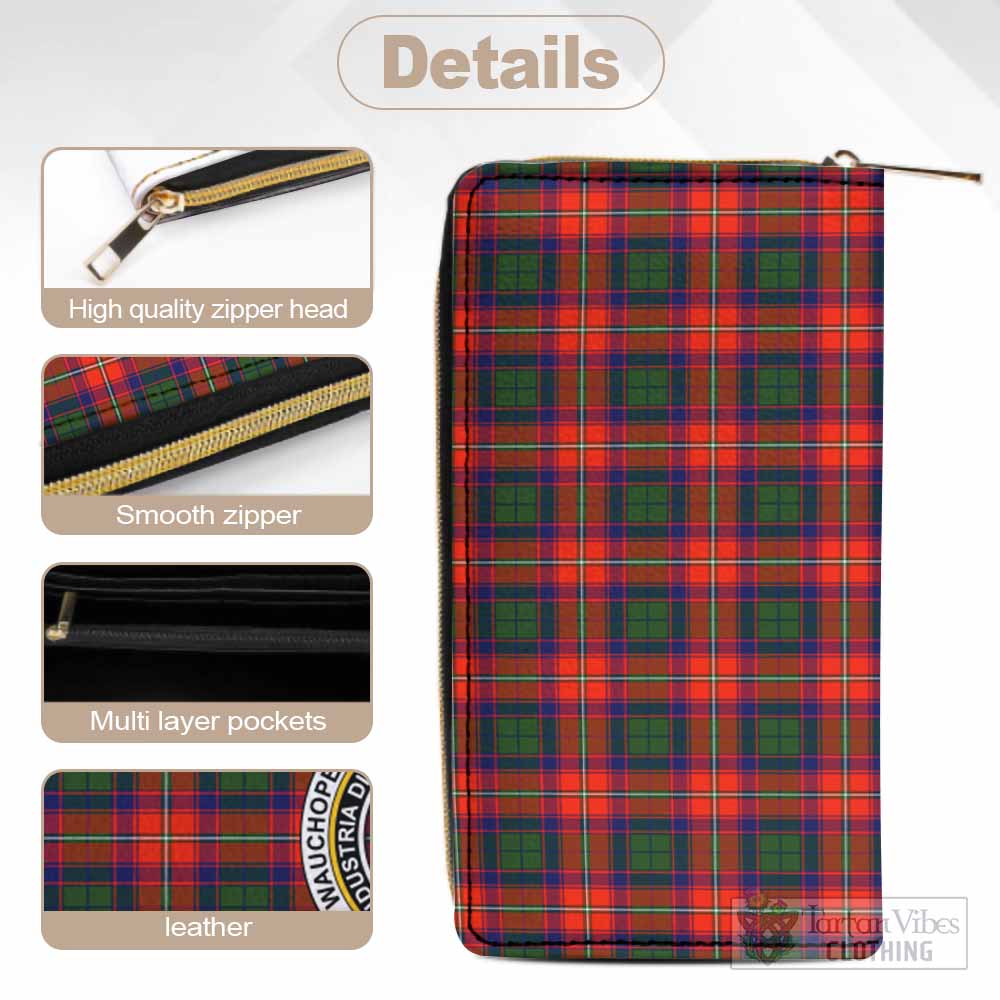 Wauchope Tartan Women's Leather Wallet with Family Crest - Tartan Vibes Clothing