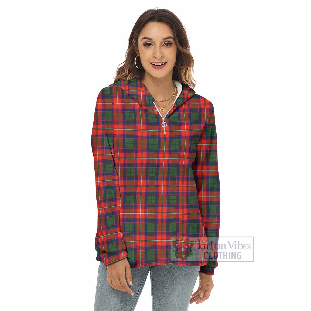 Wauchope Tartan Women's Borg Fleece Hoodie with Half Zip - Tartan Vibes Clothing