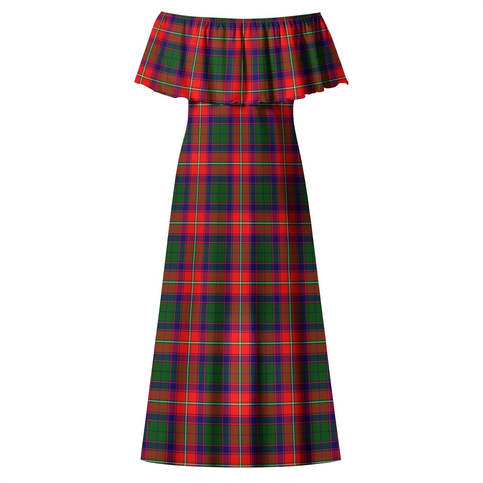 Wauchope Tartan Off Shoulder Long Dress - Tartan Vibes Clothing