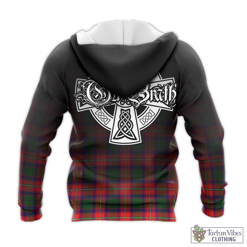 Tartan Vibes Clothing Wauchope Tartan Knitted Hoodie Featuring Alba Gu Brath Family Crest Celtic Inspired