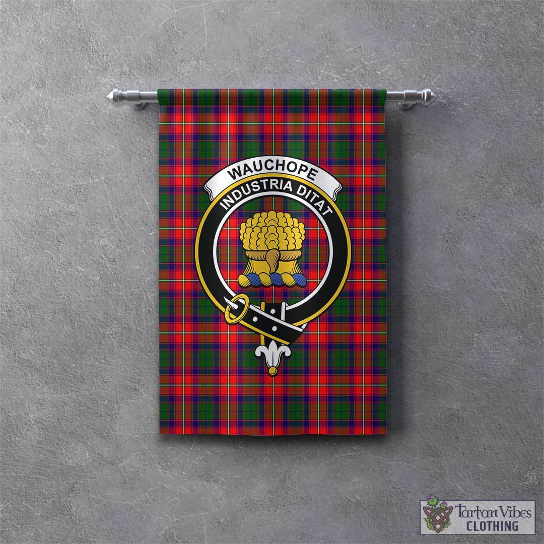 Wauchope Tartan Gonfalon, Tartan Banner with Family Crest - Tartan Vibes Clothing
