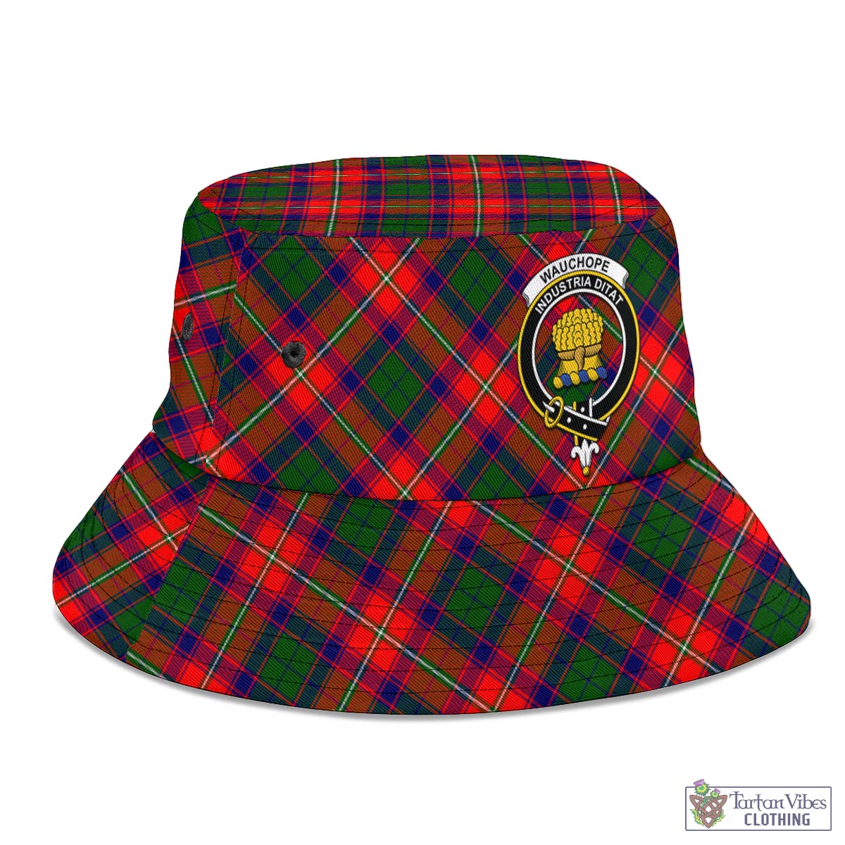 Tartan Vibes Clothing Wauchope Tartan Bucket Hat with Family Crest