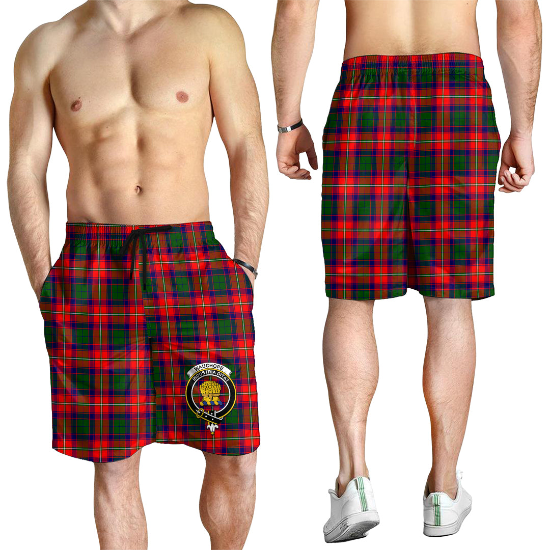 Wauchope Tartan Mens Shorts with Family Crest - Tartan Vibes Clothing