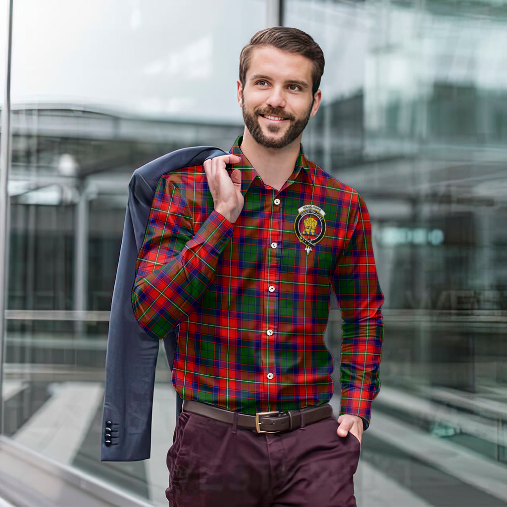 Wauchope Tartan Long Sleeve Button Up Shirt with Family Crest - Tartan Vibes Clothing