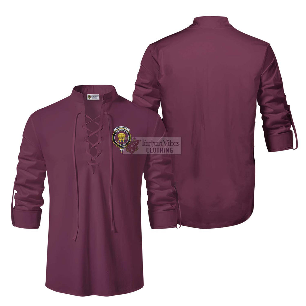 Wauchope Clan Crest Ghillie Kilt Shirt Men Burgundy - 2D-tartanvibesclothing