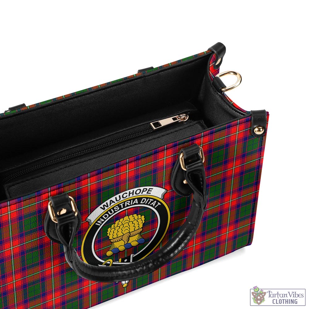 Wauchope Tartan Luxury Leather Handbags with Family Crest - Tartan Vibes Clothing