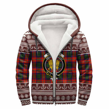 Wauchope Clan Tartan Christmas Fleece Hoodie with Family Crest - Tartan Vibes Clothing