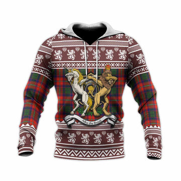Wauchope Clan Tartan Crest Christmas Knitted Hoodie Coat of Arms Funny Style - Tartan Vibes Clothing
