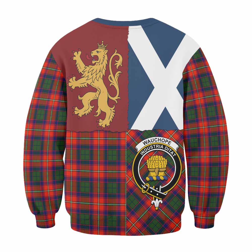 Wauchope Crest Tartan Sweatshirt with Lion Rampant Saltire Style