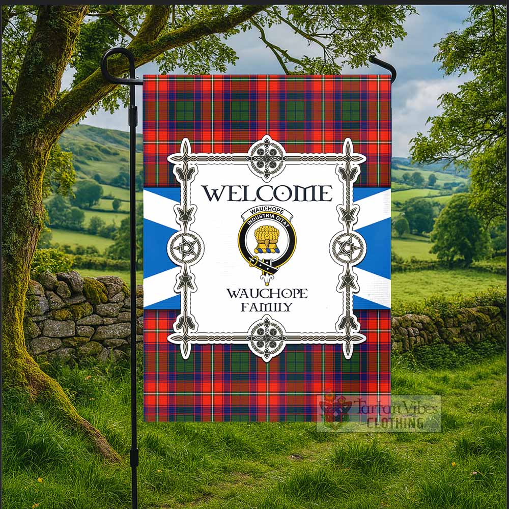 Wauchope Family Crest Tartan Welcome Garden Flag Saltire Harmony Style - Tartan Vibes Clothing