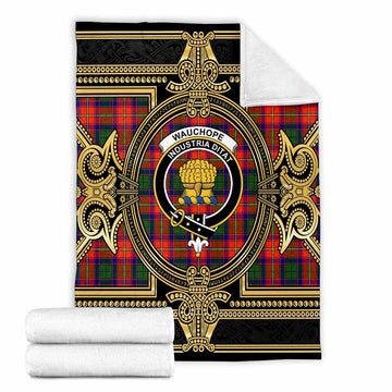 Wauchope Scottish Tartan Crest Blanket Royal Stylized