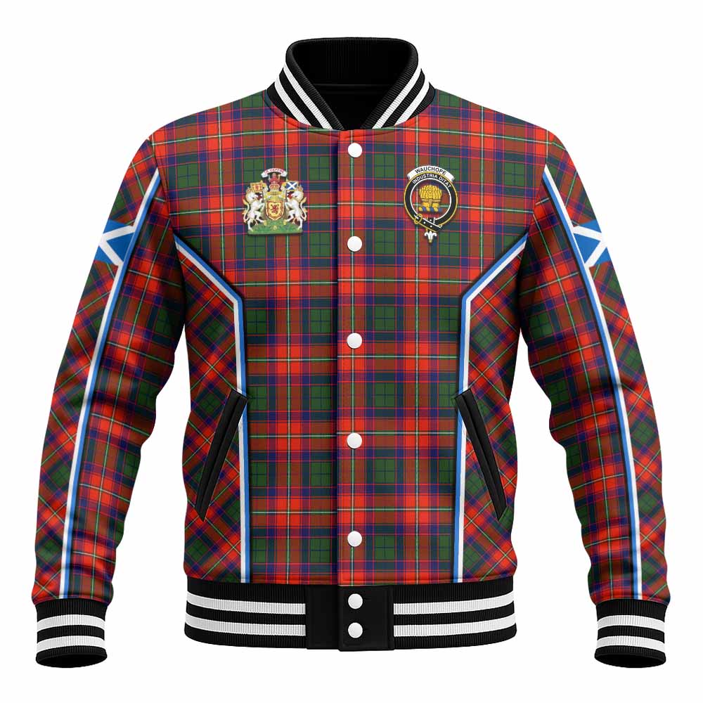 Wauchope Tartan Crest Baseball Jacket Scotland Coat of Arm Flag Style - Tartan Vibes Clothing
