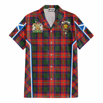Wauchope Tartan Crest Cotton Hawaiian Shirt Scotland Coat of Arm Flag Style - Tartan Vibes Clothing