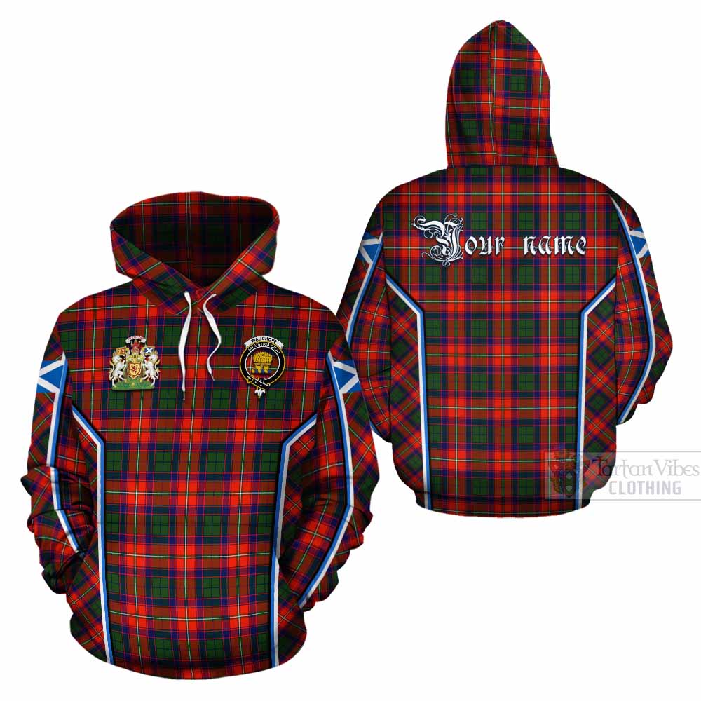 Wauchope Tartan Crest Cotton Hoodie Scotland Coat of Arm Flag Style - Tartan Vibes Clothing