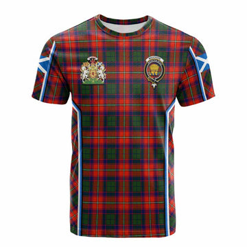Wauchope Tartan Crest Cotton T-shirt Scotland Coat of Arm Flag Style