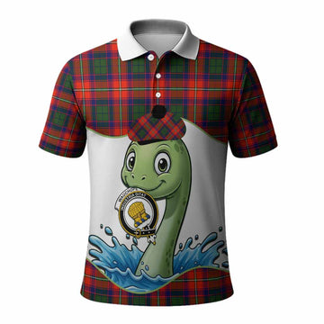 Wauchope Tartan Crest Cute Nessie Polo Shirt Scottish Loch Ness Monster