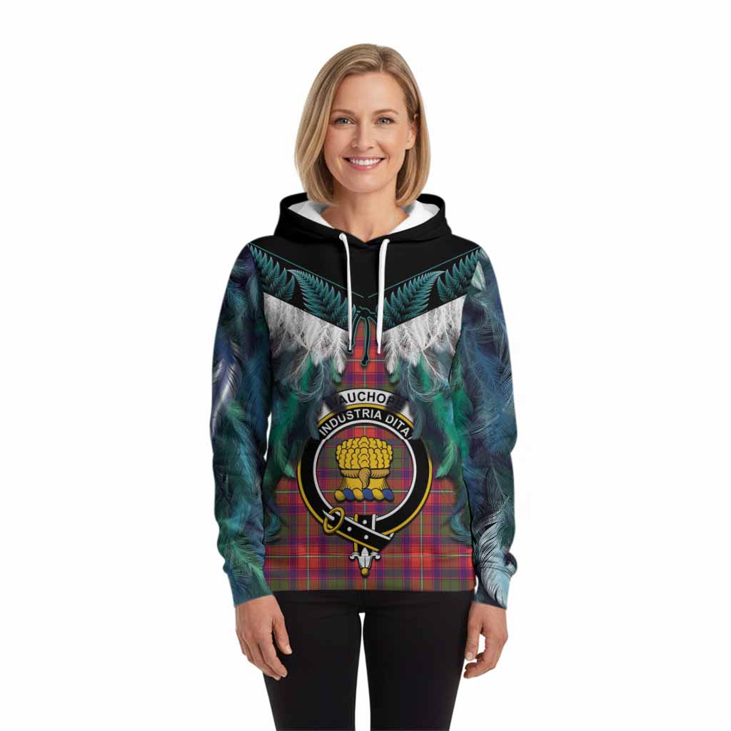Wauchope Tartan Crest Hoodie New Zealand Maori Korowai Cloak