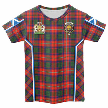 Wauchope Tartan Crest Kid T-shirt Scotland Coat of Arm Flag Style - Tartan Vibes Clothing