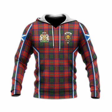 Wauchope Tartan Crest Knitted Hoodie Scotland Coat of Arm Flag Style - Tartan Vibes Clothing