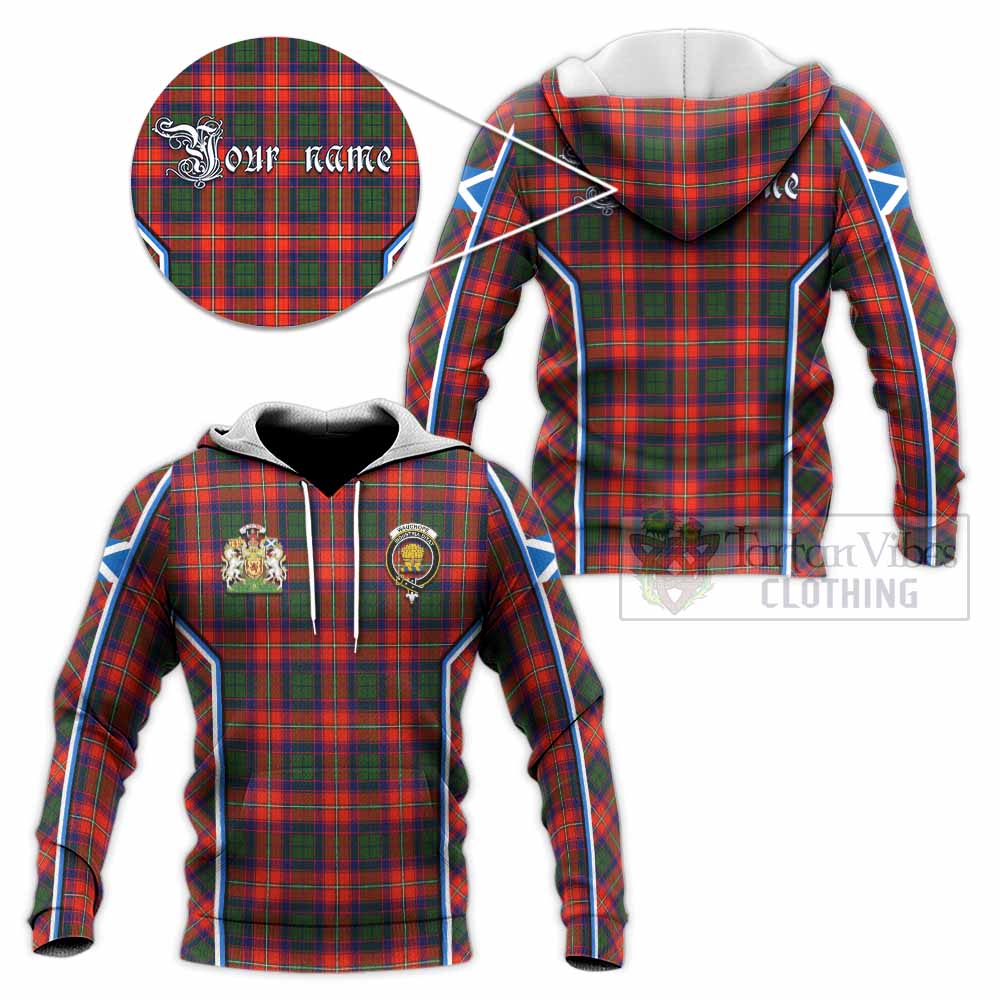 Wauchope Tartan Crest Knitted Hoodie Scotland Coat of Arm Flag Style - Tartan Vibes Clothing