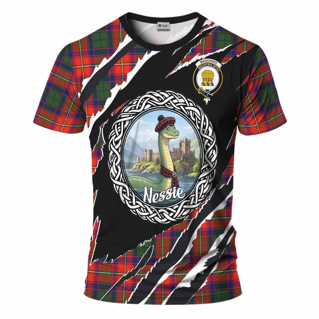 Wauchope Tartan Crest Loch Ness Monster T-Shirt Celtic Knot Nessie Art