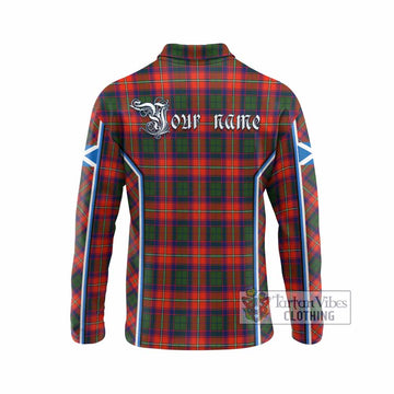 Wauchope Tartan Crest Long Sleeve Polo Shirt Scotland Coat of Arm Flag Style - Tartan Vibes Clothing