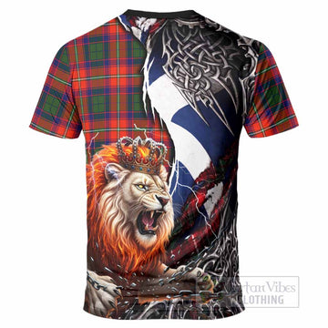 Wauchope Tartan Crest T-Shirt Heritage Flag Grunge Celtic Knot and Lion Rampant