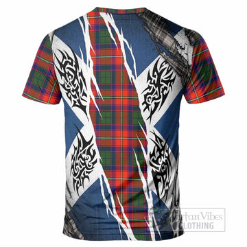 Wauchope Tartan Crest T-Shirt Scotland Flag Ripped Tribal Design