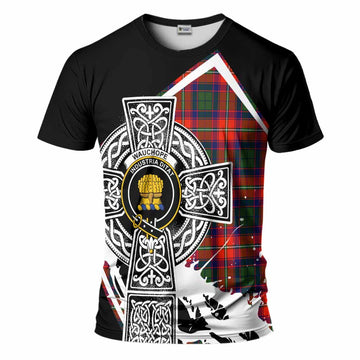 Wauchope Tartan Crest T-Shirt Scottish Celtic Cross Heritage