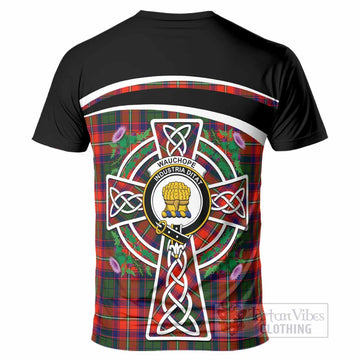 Wauchope Tartan Crest T-Shirt Scottish Thistle Celtic Cross Alba Gu Brath