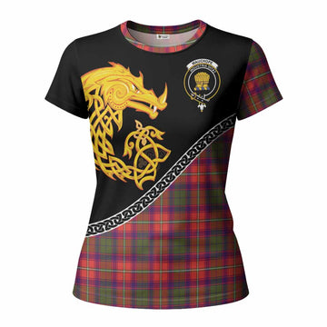 Wauchope Tartan Crest Women T shirt Legendary Dragon Knot Half Style