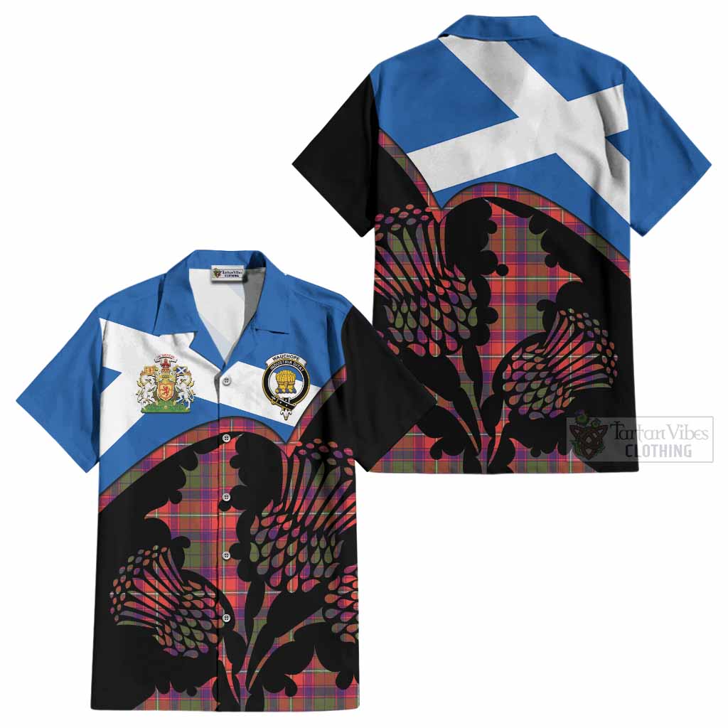 Wauchope Tartan Family Crest Cotton Hawaiian Shirt Scotland Thistle Floral Flag Style