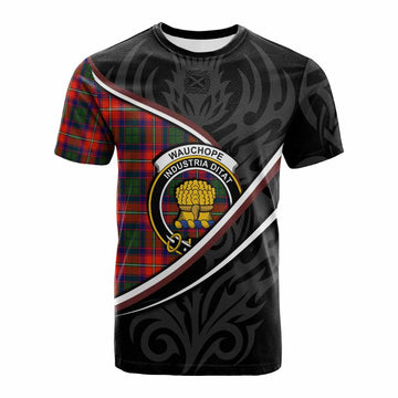Wauchope Tartan Family Crest Cotton T-shirt Celtic Scottish Thistle Floral