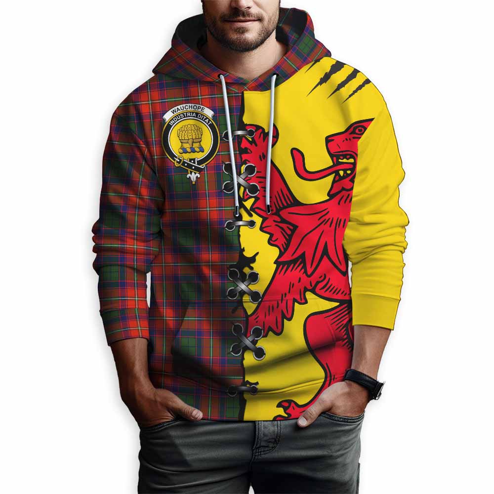 Wauchope Tartan Family Crest Hoodie Lion Rampant Honor - Tartan Vibes Clothing
