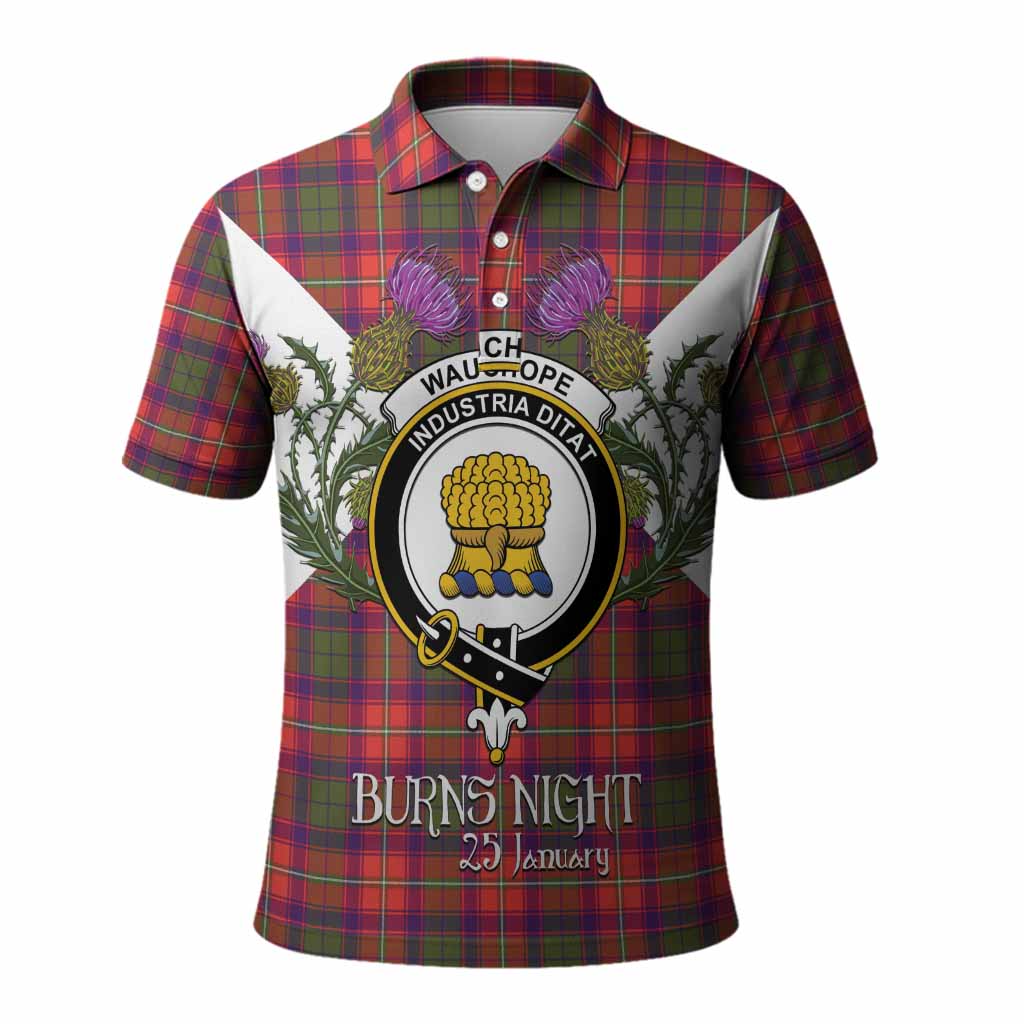 Wauchope Tartan Family Crest Polo Shirt Scottish Burns Night Thistle Floral