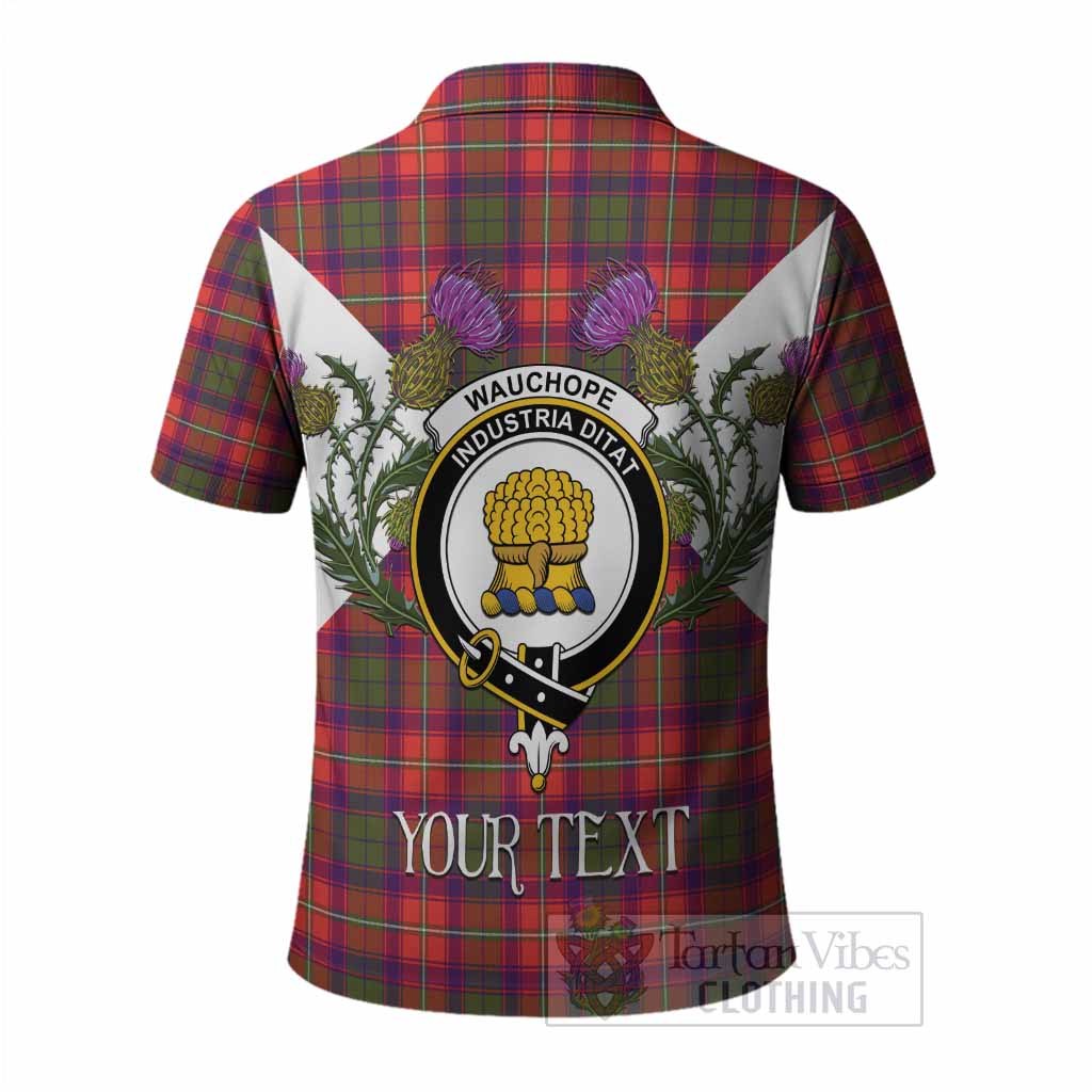 Wauchope Tartan Family Crest Polo Shirt Scottish Burns Night Thistle Floral