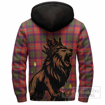 Wauchope Tartan Family Crest Sherpa Hoodie Crowned Lion Roaring