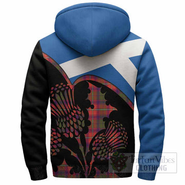 Wauchope Tartan Family Crest Sherpa Hoodie Scotland Thistle Floral Flag Style
