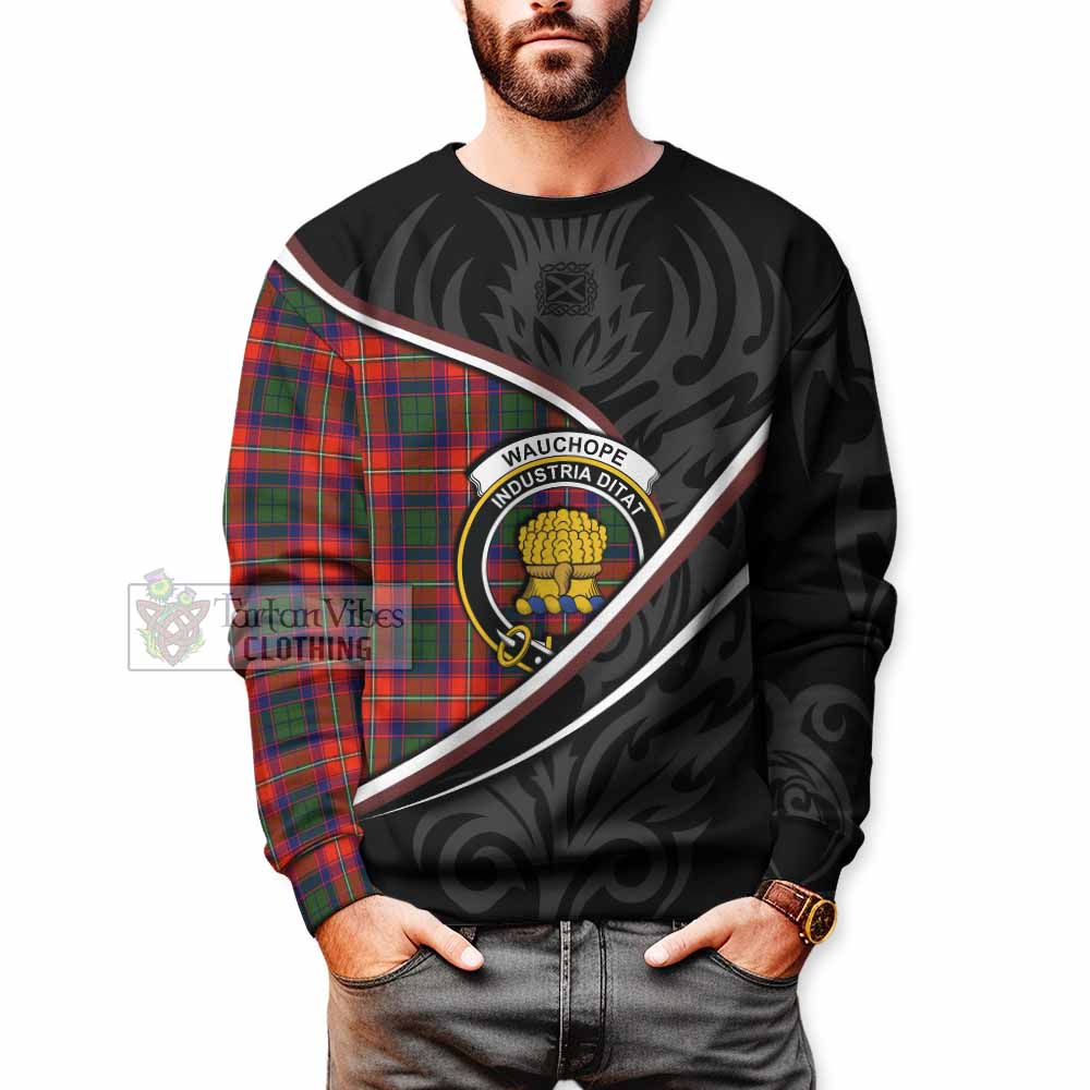 Wauchope Tartan Family Crest Sweatshirt Celtic Scottish Thistle Floral - Tartan Vibes Clothing