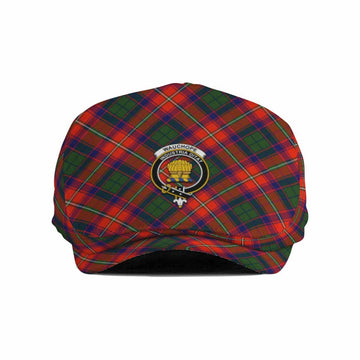 Wauchope Tartan Flat Cap, Jeff Cap Cross Style with Family Crest