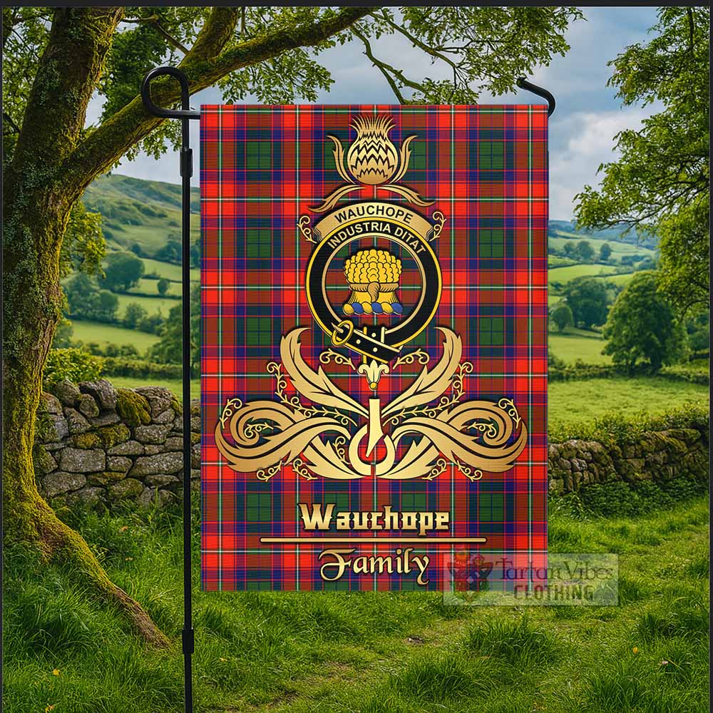 Wauchope Tartan Garden Flag with Highland Thistle Cherish Family Crest Style - Tartan Vibes Clothing