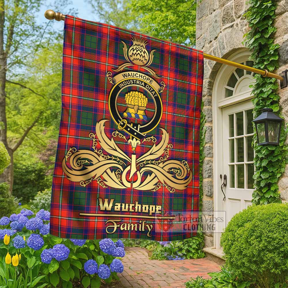 Wauchope Tartan Garden Flag with Highland Thistle Cherish Family Crest Style - Tartan Vibes Clothing